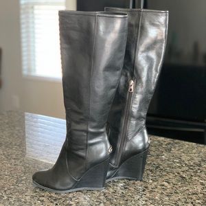 Coach “Della” knee high wedge boots